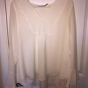 Calvin Klein White Long Sleeve Blouse